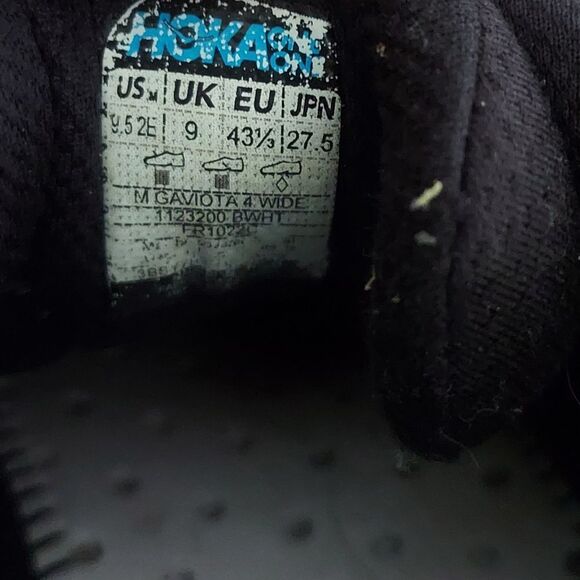 HOKA One One Gaviota 4 Men's Black Running Shoes 9.5 Wide - Picture 10 of 11